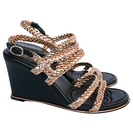 Chanel Zeppe intrecciate d'oro D'oro