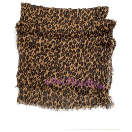 Louis Vuitton-Louis Vuitton Leopard cashmere roubou Stephen Sprouse-Marrom