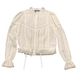 Faith Connexion Seidenbluse Creme Roh
