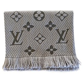 Louis Vuitton-Louis Vuitton logomania scarf-Grey