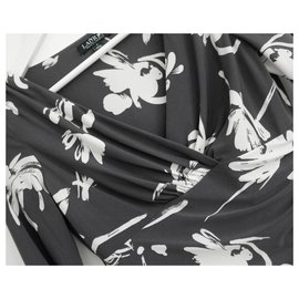 Ralph Lauren-Robe en jersey à fleurs grise-Gris anthracite