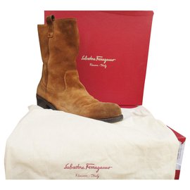 Salvatore Ferragamo-Salvatore Ferragamo p boots 43-Beige