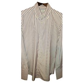 Autre Marque ALEA MEN'S PINK UND BLAU GESTREIFTES BAUMWOLLHEMD GIZEH Andere