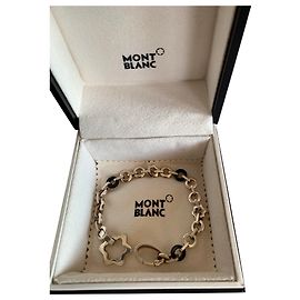 Autre Marque Braccialetto Mont Blanc in argento e nero Silver hardware