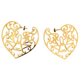 Boucles d'oreilles Yves Saint Laurent dorées argent Doré