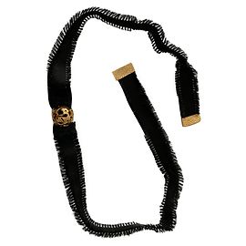 Dior Collana Bracciale Nero Oro Acciaio e Tessuto Nero D'oro