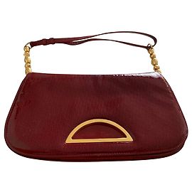 Bolso Dior rojo oscuro de charol Burdeos