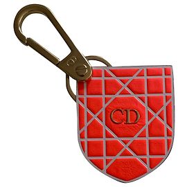 Dior Leather Bag Charm Orange Orange