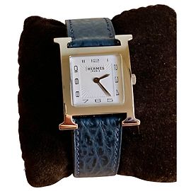 Hermès Orologio Gd H ore modello Bracciale Requin Blu scuro