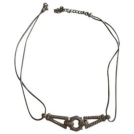 Collar Dior plateado de acero Plata