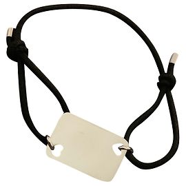 Dior Elastisches Armband Schwarz Silberfarben Stahl Schwarz Silber