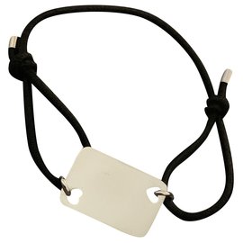Pulsera elástica Dior negra y plateada de acero Negro Plata