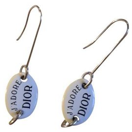 Brincos Dior aço branco Branco