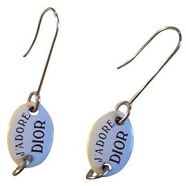Dior Ohrringe weißer Stahl Weiß