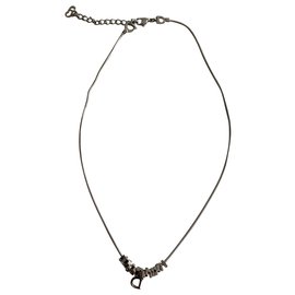 Colar Dior prateado de aço Prata