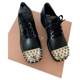 Miu Miu-Zapatos derby Miu Miu-Negro