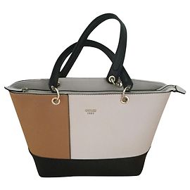 Bolsa Guess Modelo Cesta Bege e Cinza Prata