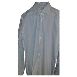 Autre Marque CAMICIA DA UOMO DELSIENA CON RIGHE BLU Blu chiaro