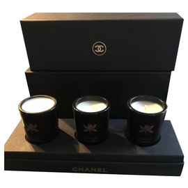 Chanel-Présentoir de trois bougies-Noir