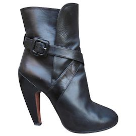 Alaïa Leather Ankle Boots Black 39 Black