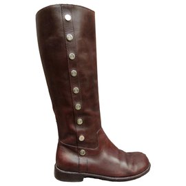 Céline leather boots dark brown size 38 Dark brown