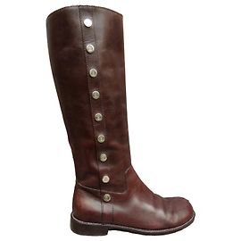 Céline Lederstiefel dunkelbraun Größe 38 Dunkelbraun