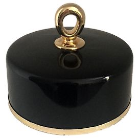 Schwarz-goldene Schmuckschatulle oder leere Tasche First Van Cleef & Arpels 80's Schwarz Golden