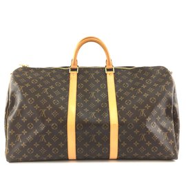 Louis Vuitton-Louis Vuitton Keepall 55 Toile Monogram Bandoulière-Marron