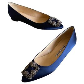Manolo Blahnik Ballerine Blu navy