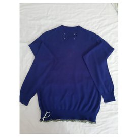 Maison Martin Margiela-V-neck sweater-Light blue