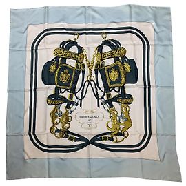 Hermès Seidentuch Brides de gala hellblau 90 cm Hellblau