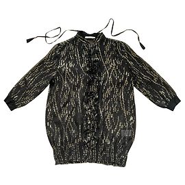 Blusa de seda Max & Moi preta e dourada Preto Dourado