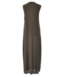 Autre Marque-Boucle Knit Maxi Dress-Dark brown