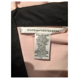 Diane Von Furstenberg-DvF Stiefmütterchen Kleid rosa und schwarz-Schwarz,Pink