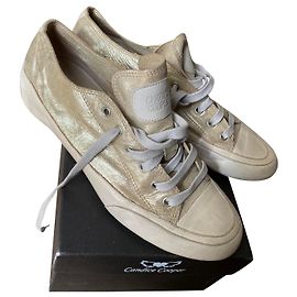 Baskets en cuir New Candice Cooper Blanc Doré