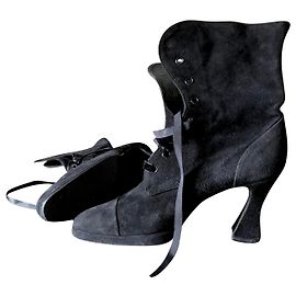 CHANEL suede ankle boots Black