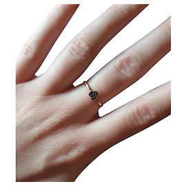 Dodo Pomellato Anello cuore con diamanti neri Rame