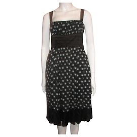 Diane Von Furstenberg Vestido de seda negro DvF con estrellas azules Negro Azul