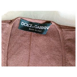 Dolce & Gabbana-DOLCE & GABBANA KIMONO STRICK WRAP TOP-Braun