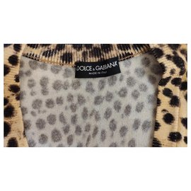 Dolce & Gabbana-DOLCE & GABBANA CASHMERE CARDIGAN LEOPARD DRUCK-Leopardenprint