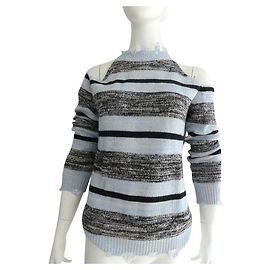 PINKO-Pullover mit Distressed-Vintage-Effekt T S. Schwarz Grau Hellblau