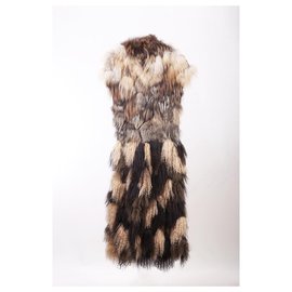 Fendi-12K$ patchwork fur coat-Beige