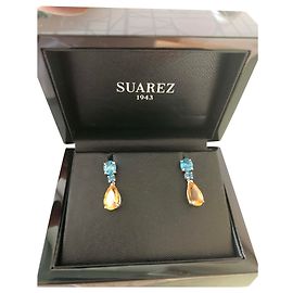 Autre Marque Boucles d'oreilles dormeuses en acier turquoise Turquoise
