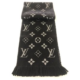 Louis Vuitton-Écharpe Louis Vuitton Logomania Shine-Noir,Argenté