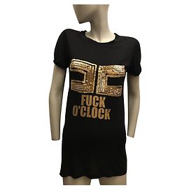 Elisabetta Franchi Camiseta Sequin Preto Dourado