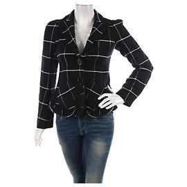 Sonia By Sonia Rykiel Wool Blazer Black White Black White