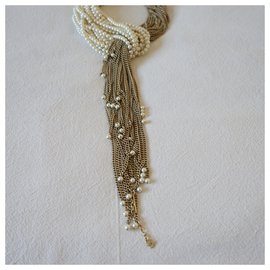 Chanel-Necklaces-Beige,Gold hardware