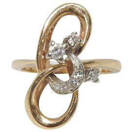 Autre Marque Anello nodo in oro e diamanti D'oro