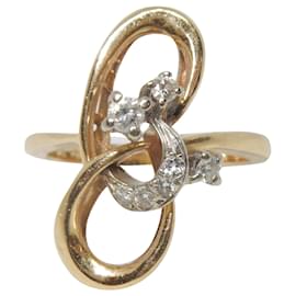 Autre Marque-Noeud ring in gold and diamonds-Golden