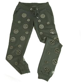 Philipp Plein Black Glittery Smiles Cotton Sweatpants trousers pants size S Black